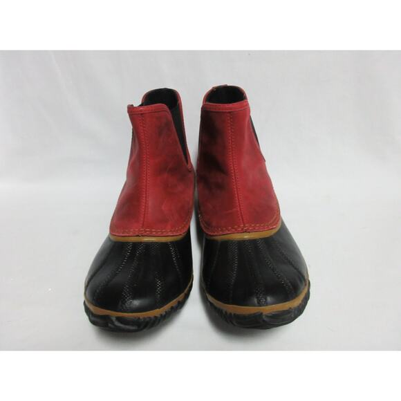 Sorel Out N About Rain Boots Women's Size 10 Red Suede Slip Ons - Picture 2 of 7